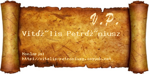 Vitális Petróniusz névjegykártya
